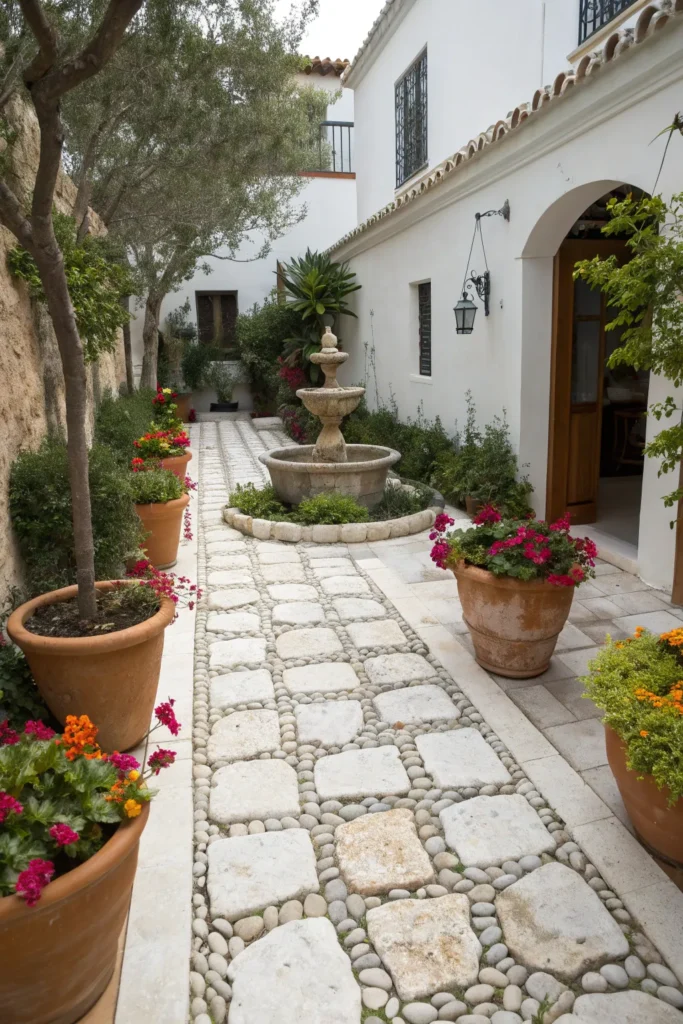 9 white stone courtyard a mediterranean style co