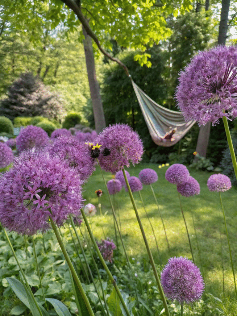 9realistic photo of a midsummer garden filled with
