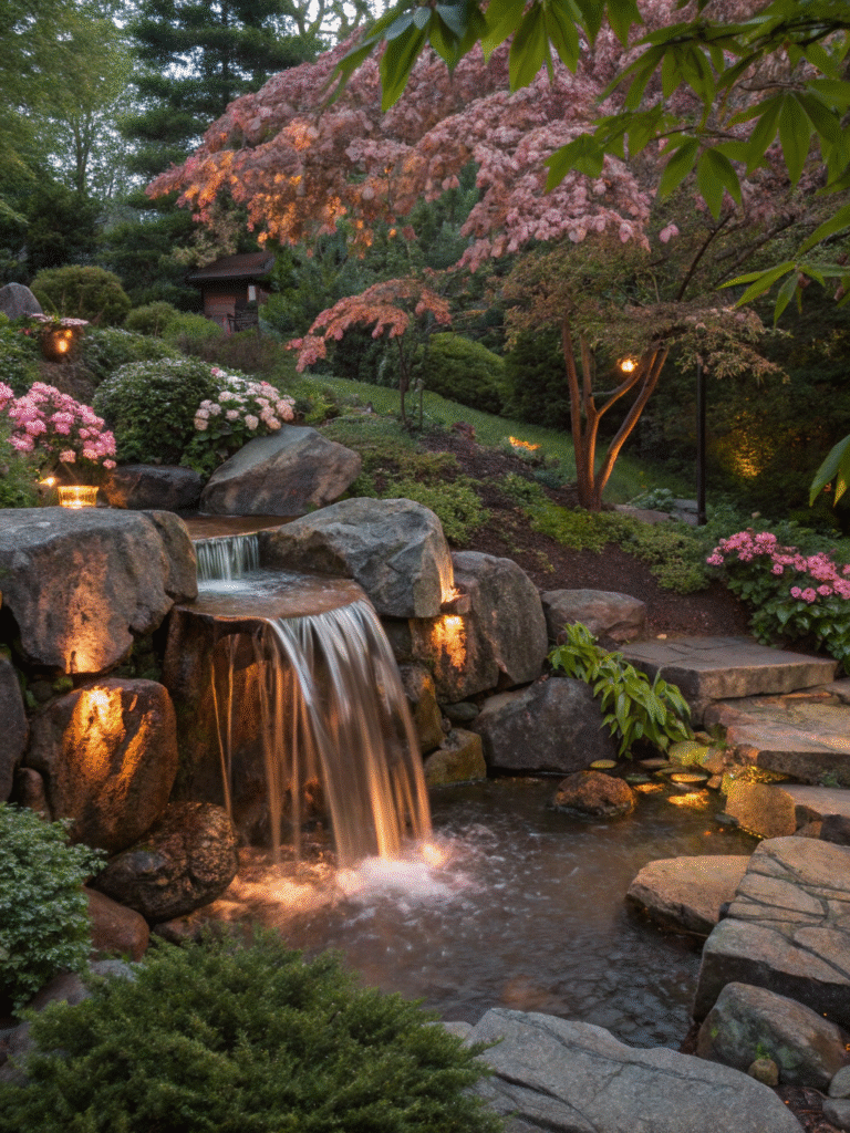 a realistic garden scene featuring a copper leaves