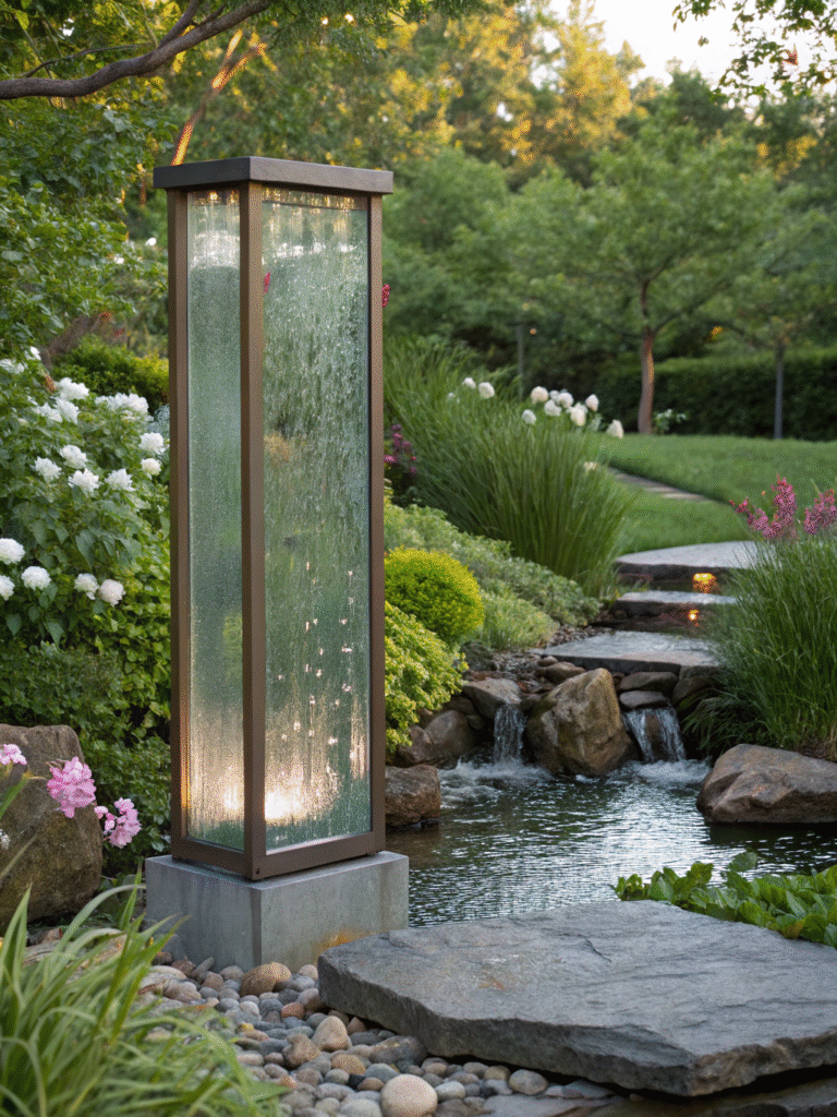a realistic garden scene featuring a freestanding
