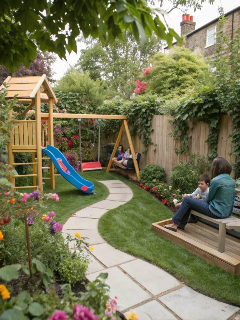 children s garden play area in garden nook idea