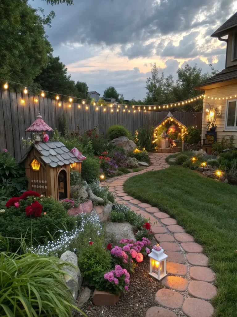 fairy garden fantasy corner in garden nook idea