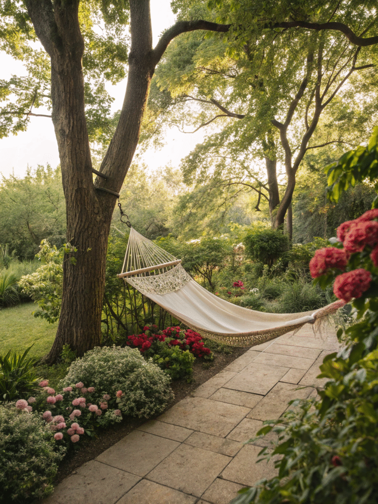 realistic photo of a portable parachute hammock in