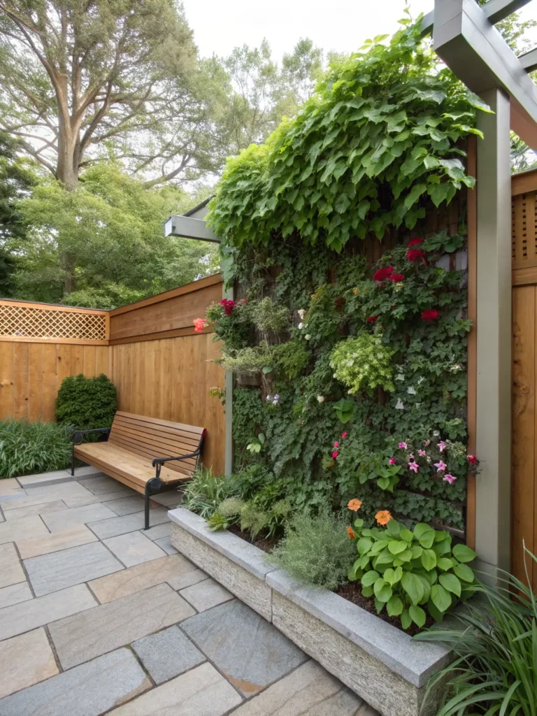 vertical garden wall nook in garden nook idea
