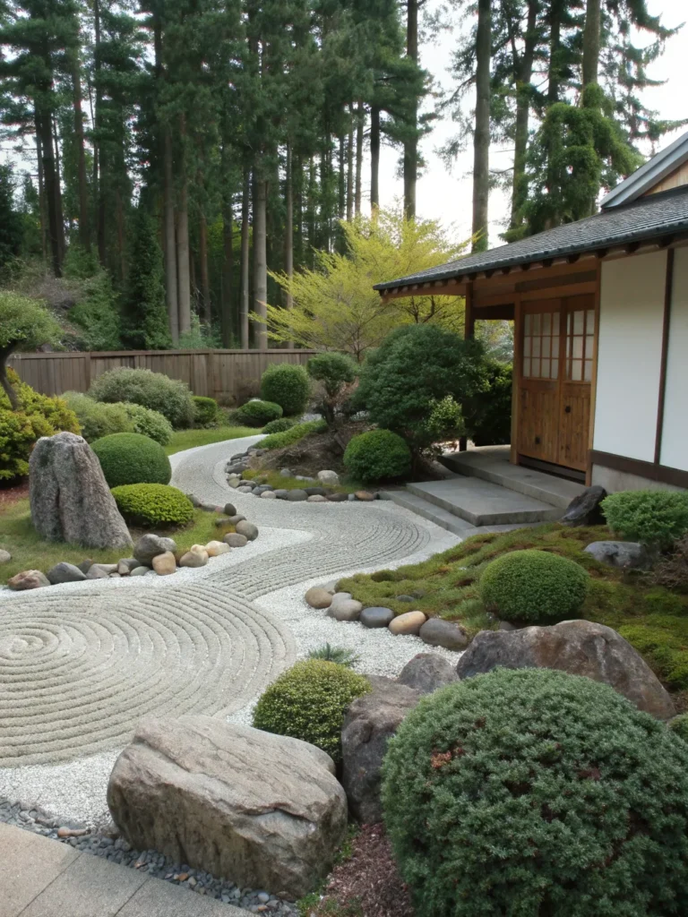 zen rock garden retreat in garden nook idea