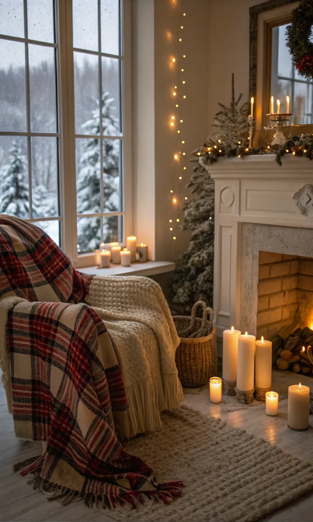1 realistic cozy cottage living room at christma