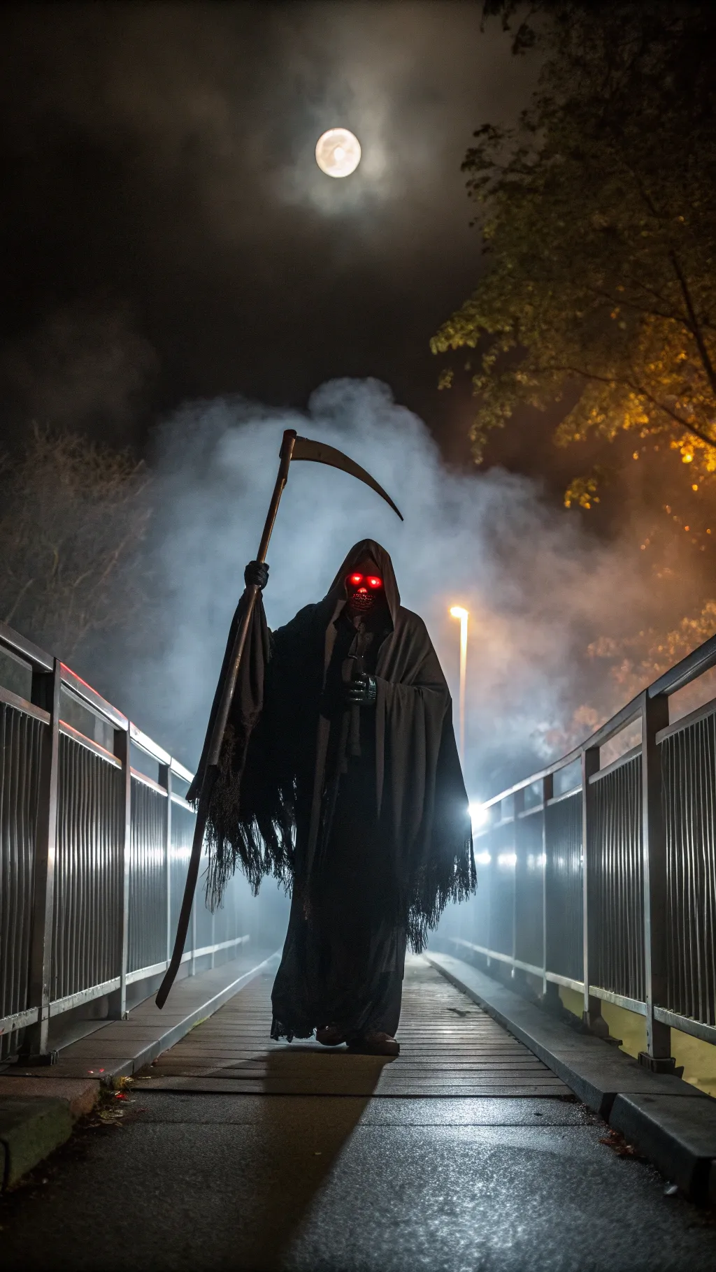 1 scary grim reaper realistic outdoor scene at n