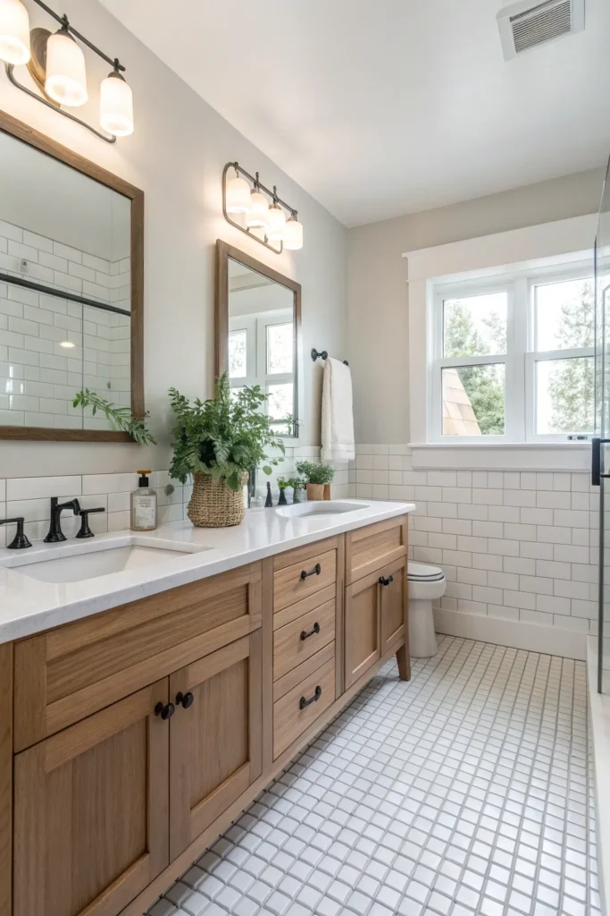 1 ultra clean bathroom with white subway tiles o