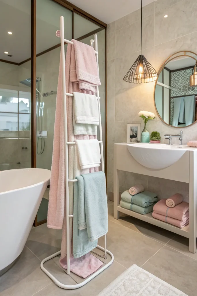 10 a boutique hotel style bathroom with a freest