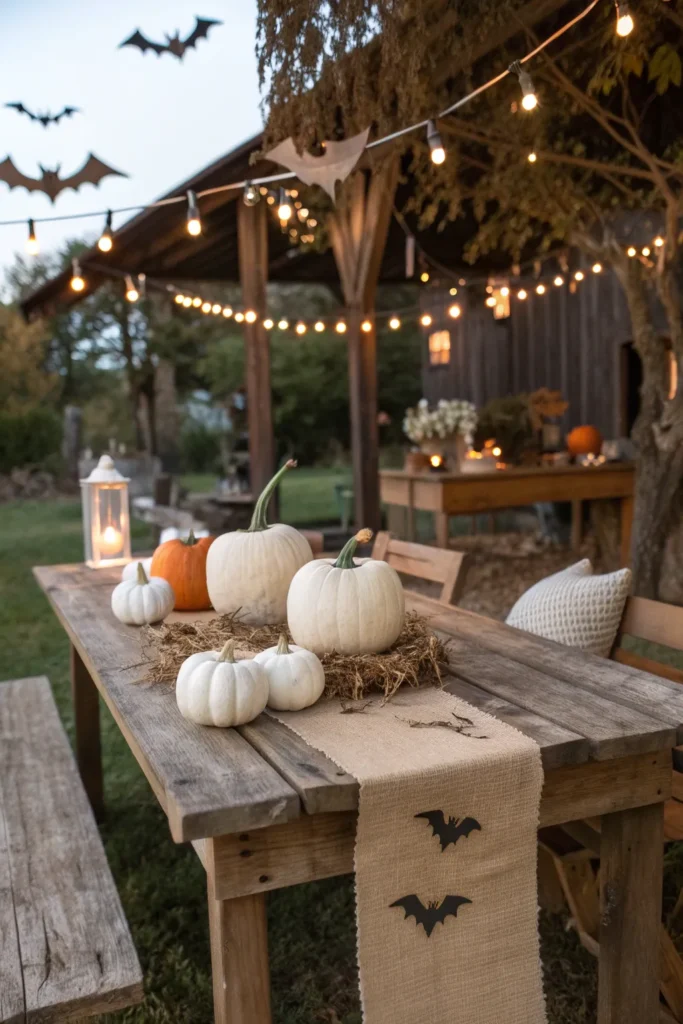 10 a farmhouse style halloween garden table deco