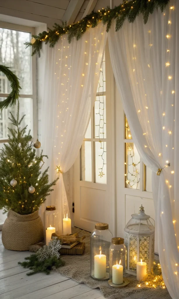 10 airy cottage christmas setup white and gold