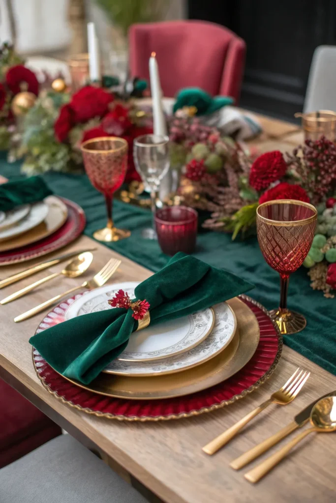10 bold jewel tone thanksgiving table emerald g