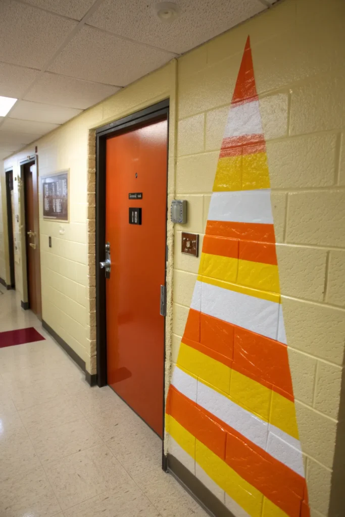 10 candy corn crazy a dorm door painted or paper