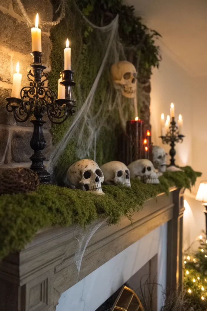 10 gothic skull arrangement halloween mantle dec