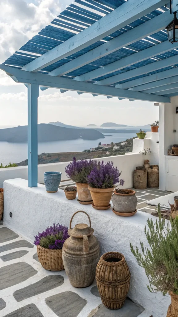 10 greek island pergola kitchen blue wooden perg
