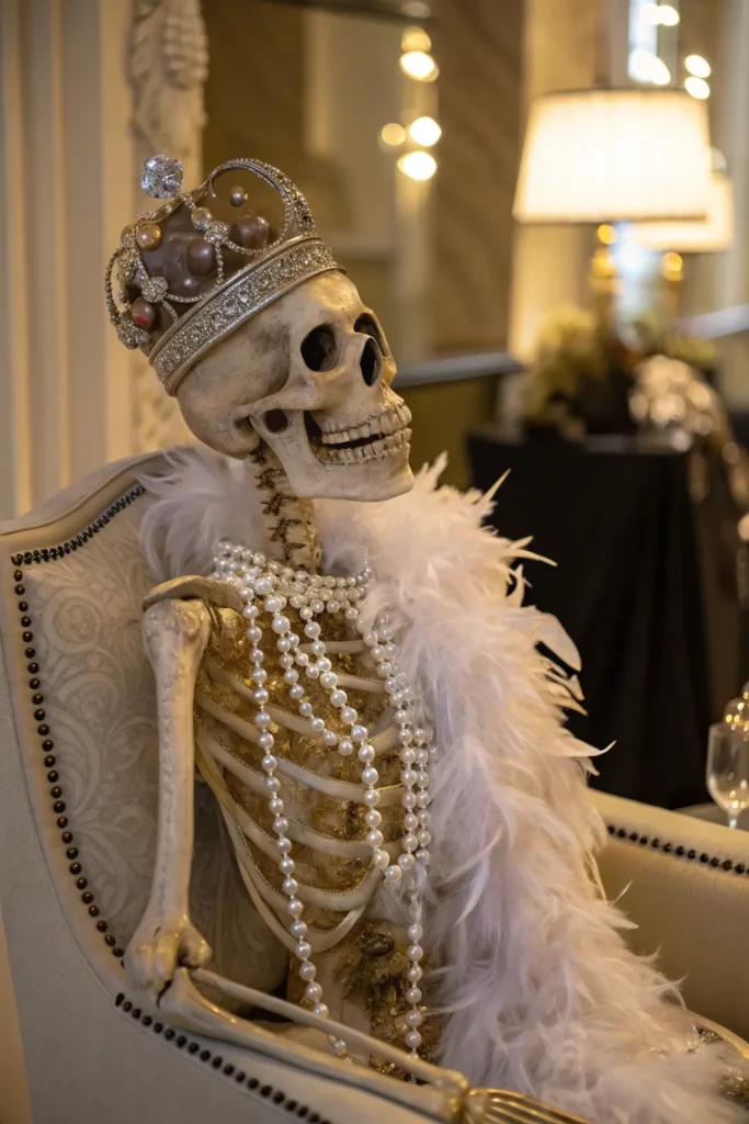 10 pearl draped skeletons a life sized skeleton