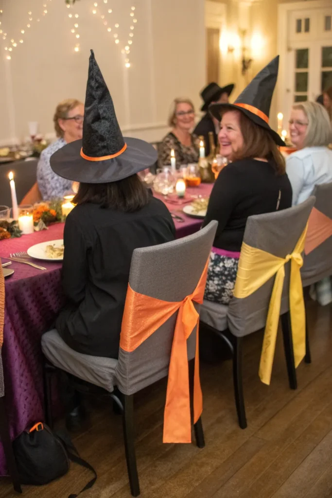 11 a dining table with chairs covered in mini wi
