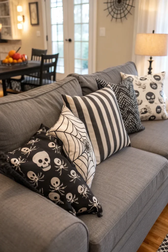 11 black and white throw pillows living room so