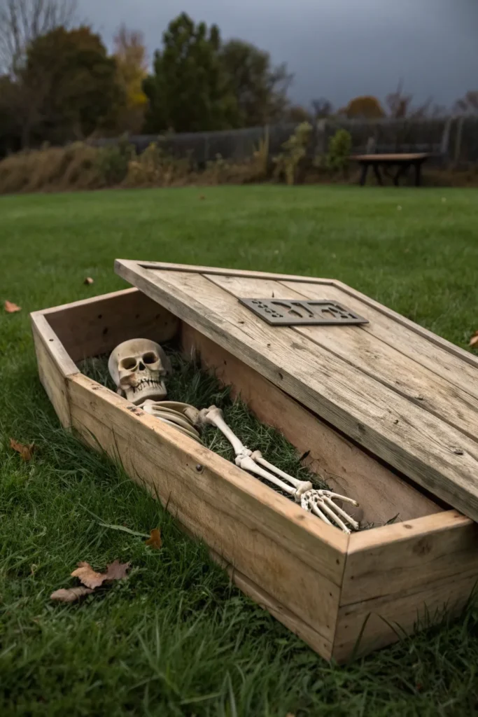 11 diy coffin with skeleton prompt a weathered