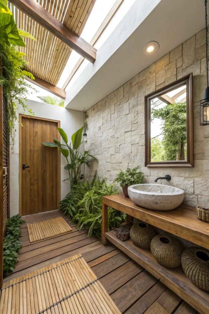 11 eco style bathroom with bamboo flooring gree