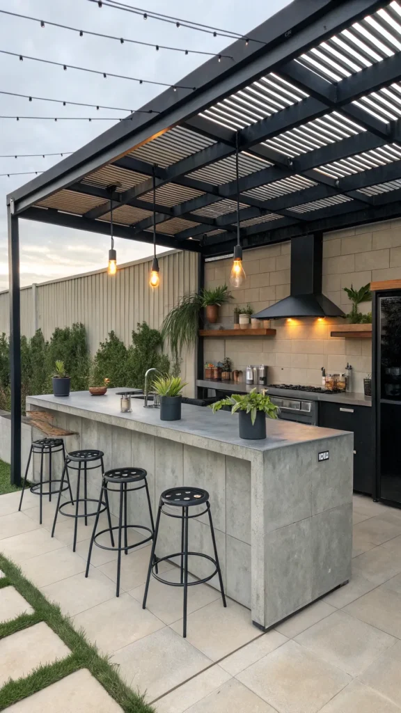 11 industrial chic pergola kitchen matte black m