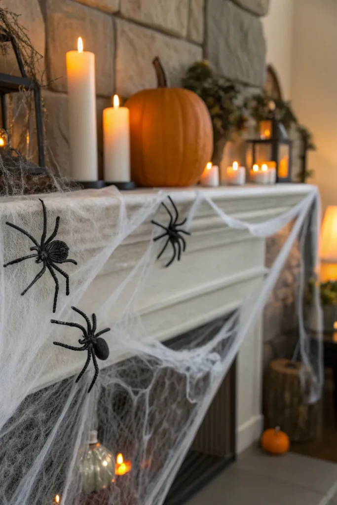 11 spider web overload mantle covered in stretch