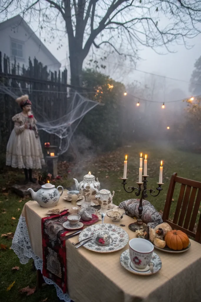 12 a haunted tea party halloween table with mism