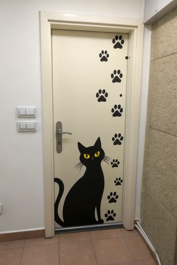 12 black cat door a sleek minimalist dorm door