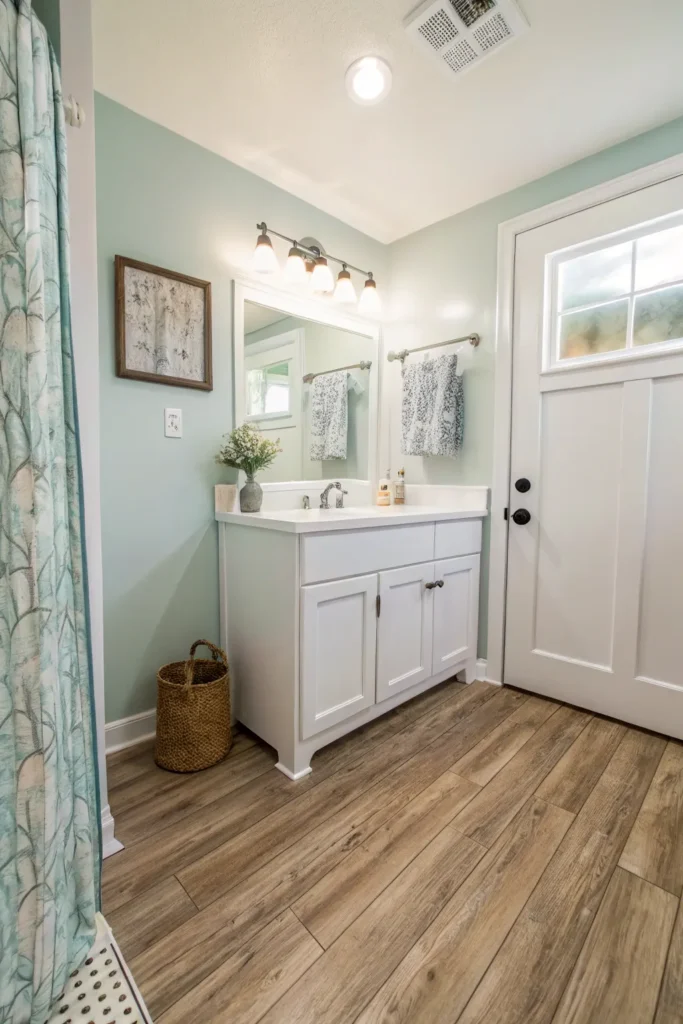 12 budget friendly bathroom with vinyl planks in