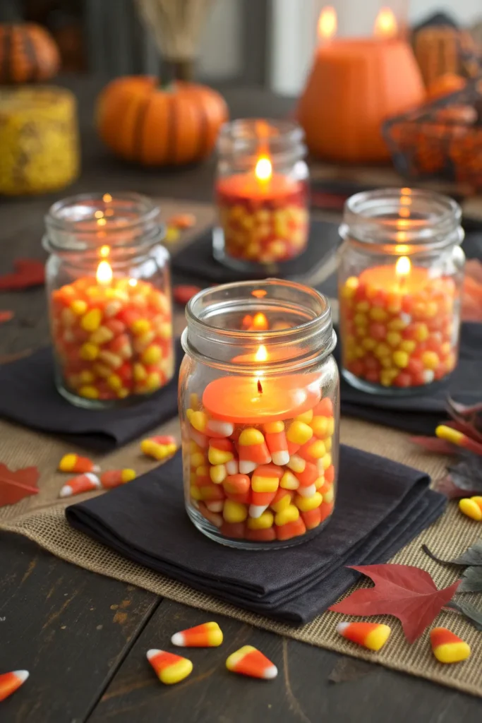 12 clear glass jars filled to the brim with brig