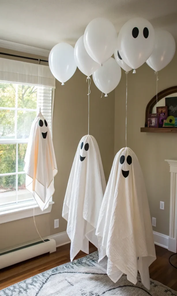 13 ghostly sheet figures prompt three simple flo