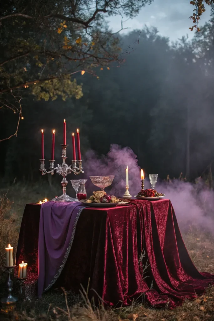 14 a moody candle glow halloween tablescape outd