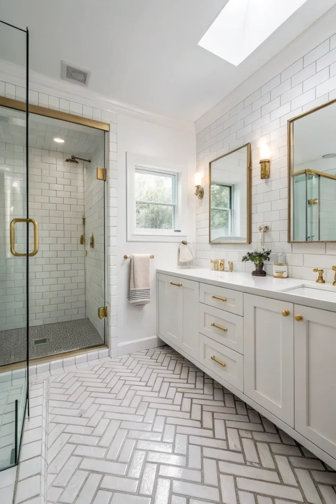 14 bright bathroom with white subway tiles on fl