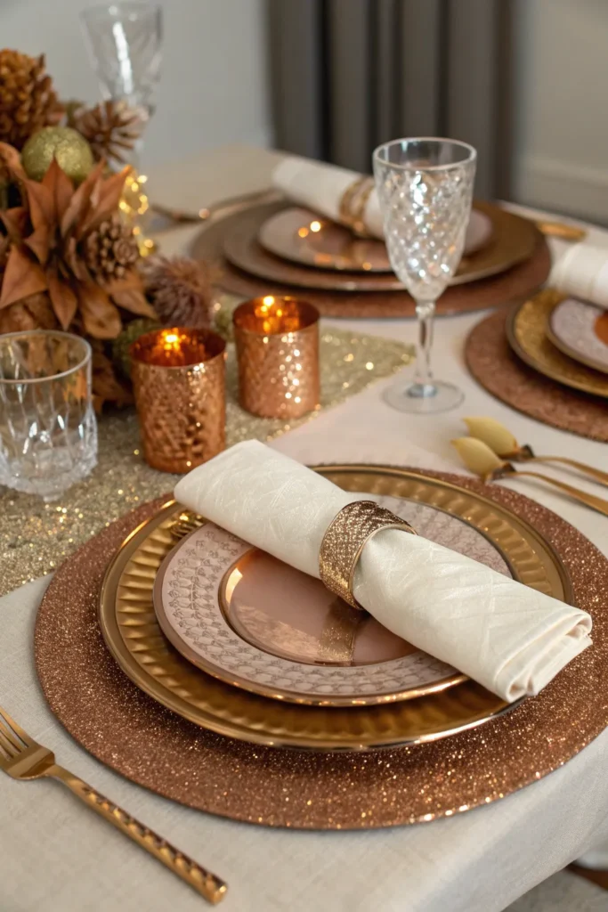 14 luxe metallic thanksgiving table setting shi