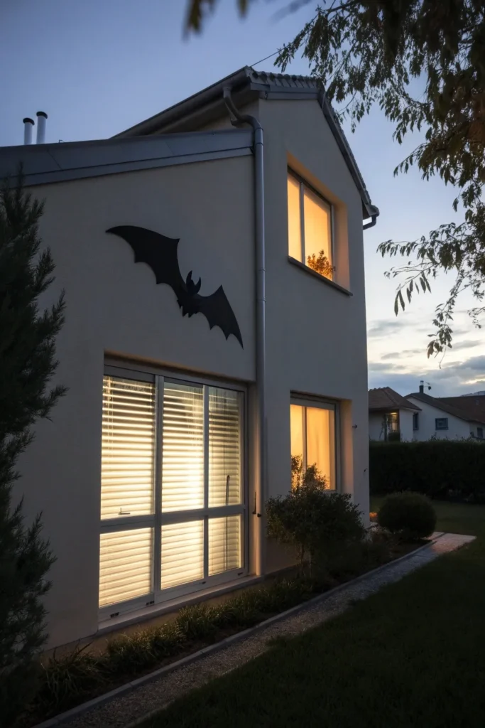 14 subtle silhouettes in the windows the exterio