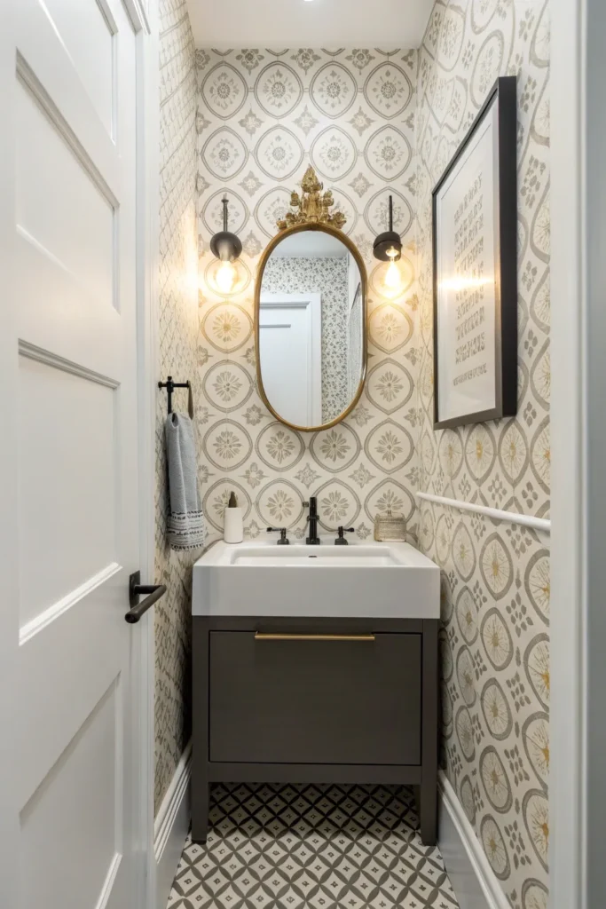 14 tiny powder room with a slim wall mounted van