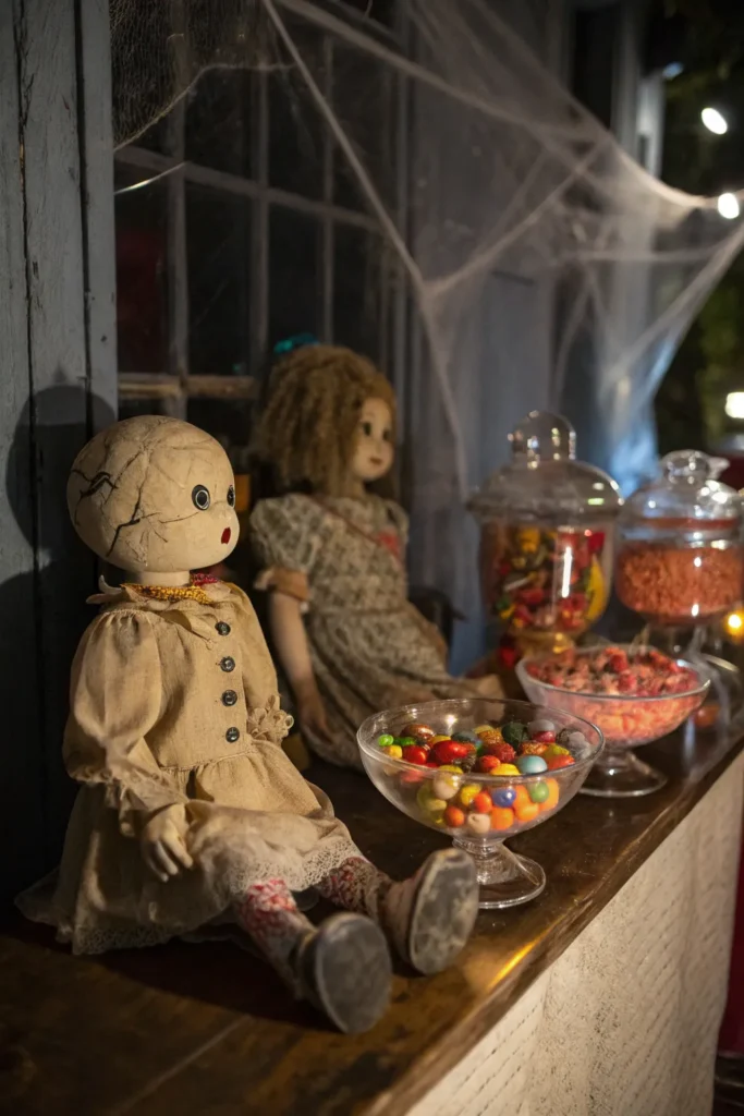 15 a creepy doll candy corner featuring cracked