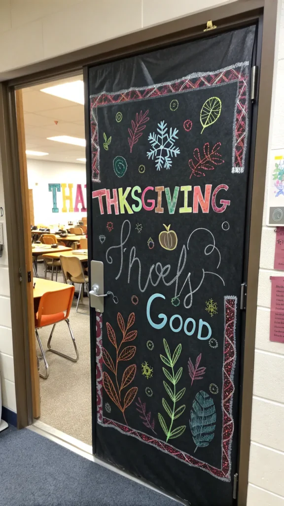 15 chalkboard style door covered with black cra