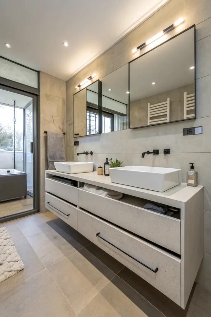 15 minimal bathroom with floating drawers instea
