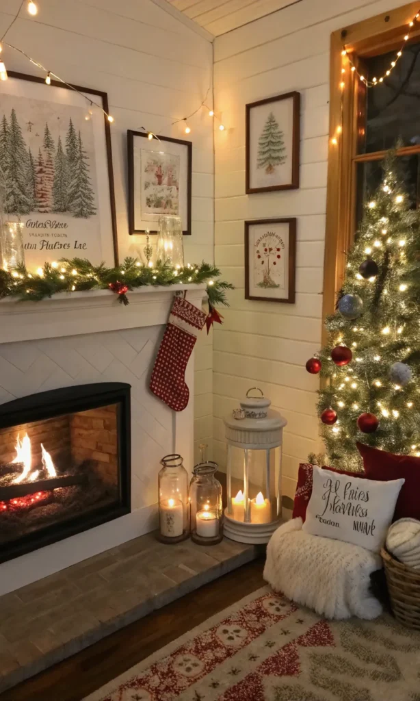 16 cottage decorated with handmade ornaments ma