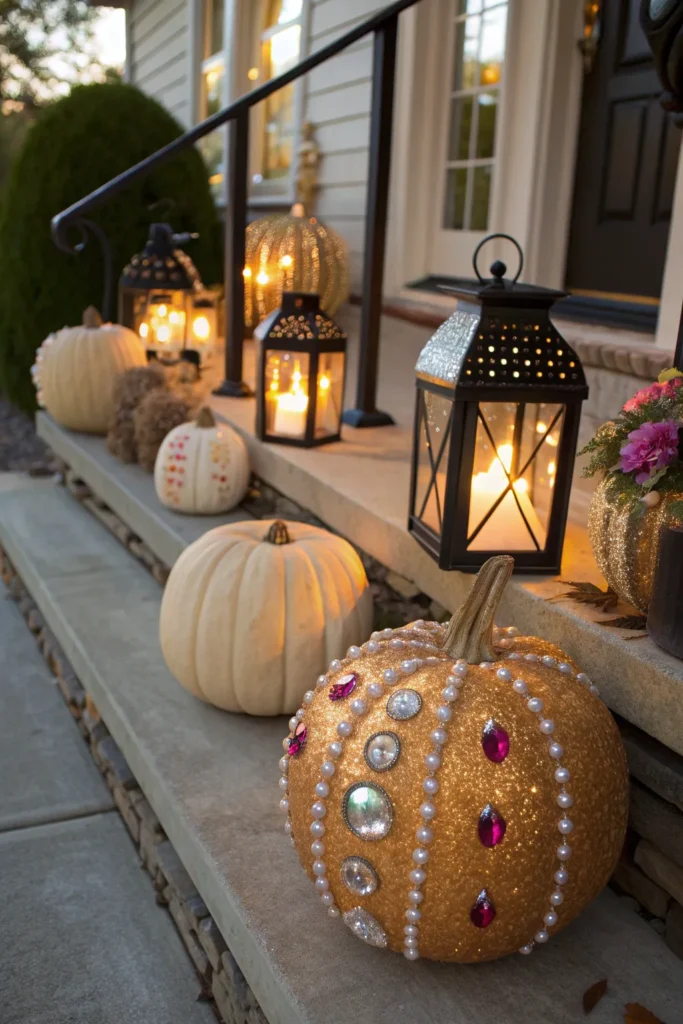 16 jeweled jack o lanterns pumpkins decorated w
