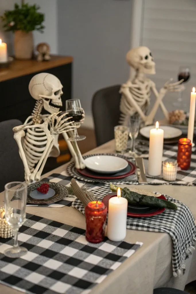 16 tabletop skeletons dining table with mini bl