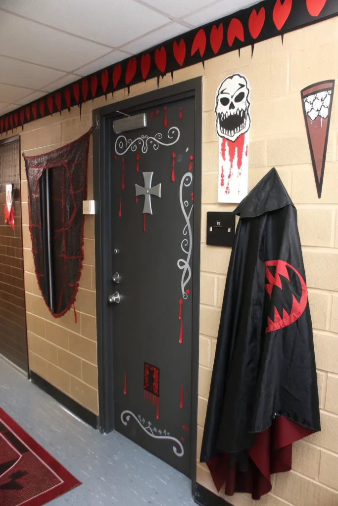 16 the vampire s lair a dorm door covered in bla