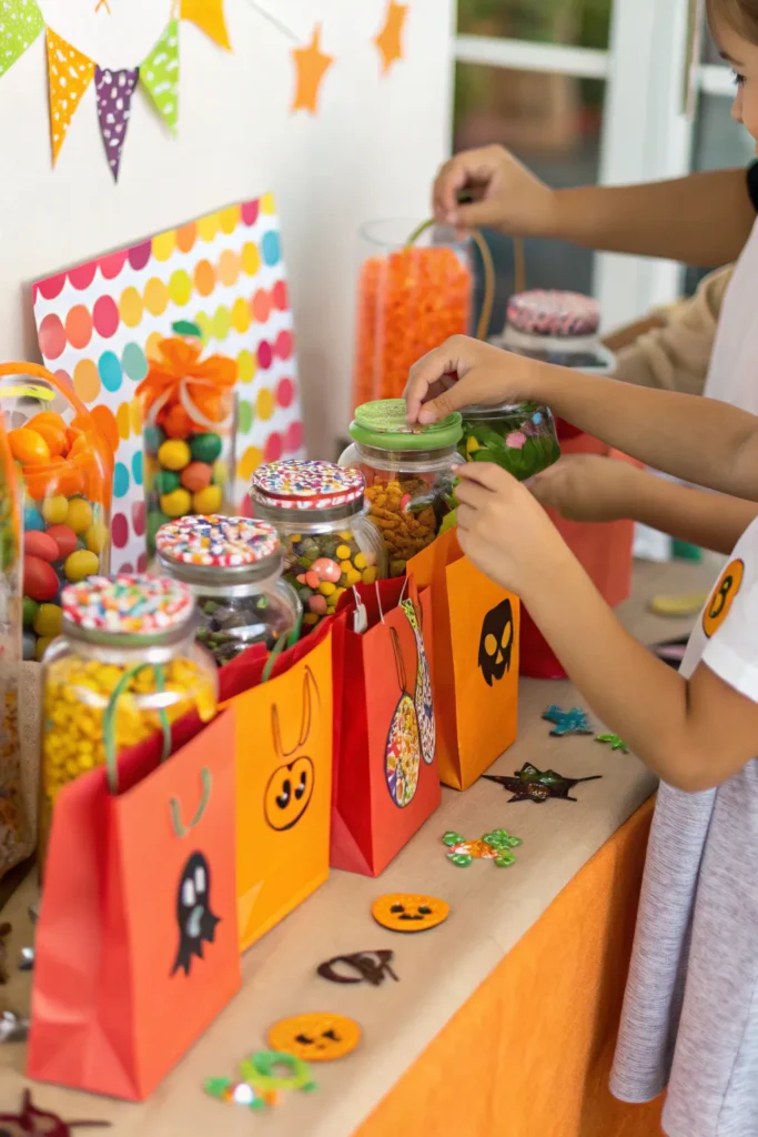 17 a kids diy candy station with a colorful set