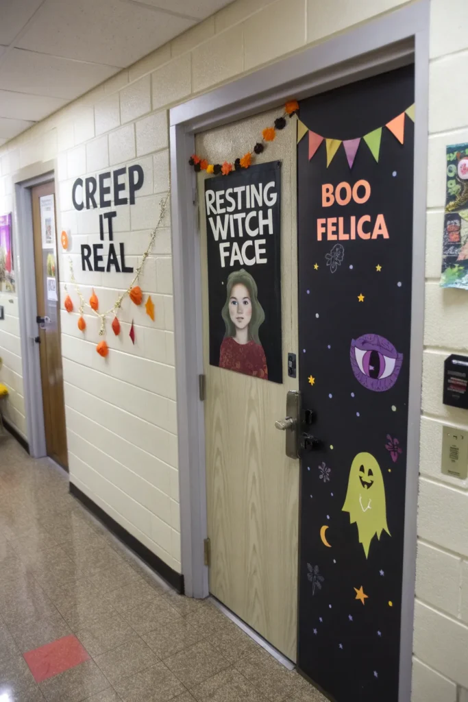 17 diy punny door a dorm door decorated with col