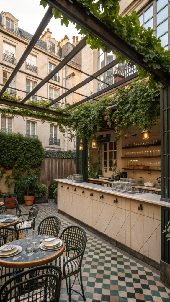 17 parisian courtyard pergola kitchen outdoor co