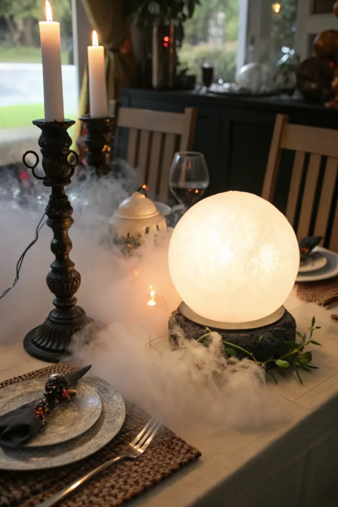 18 a glowing crystal ball centerpiece on a hallo
