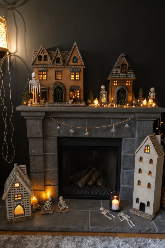 18 mini haunted house village halloween mantle t