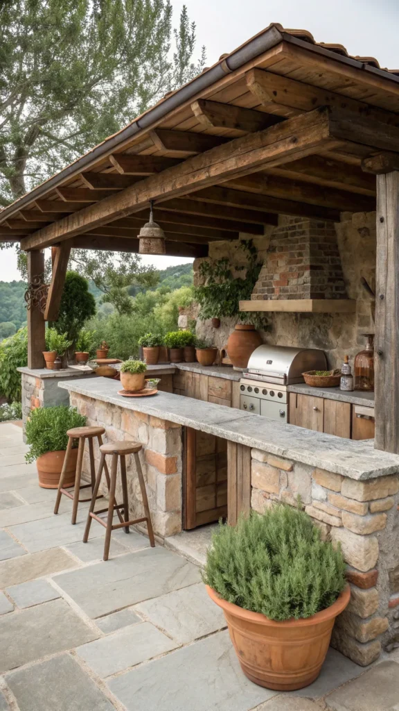 18 rustic farmhouse pergola kitchen reclaimed ti