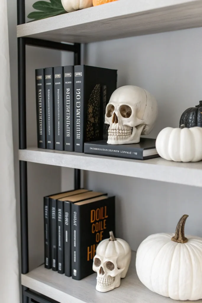 18 spooky bookshelves bookshelf styled with bla